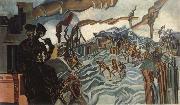 wyndham lewis a battery shelled Germany oil painting artist